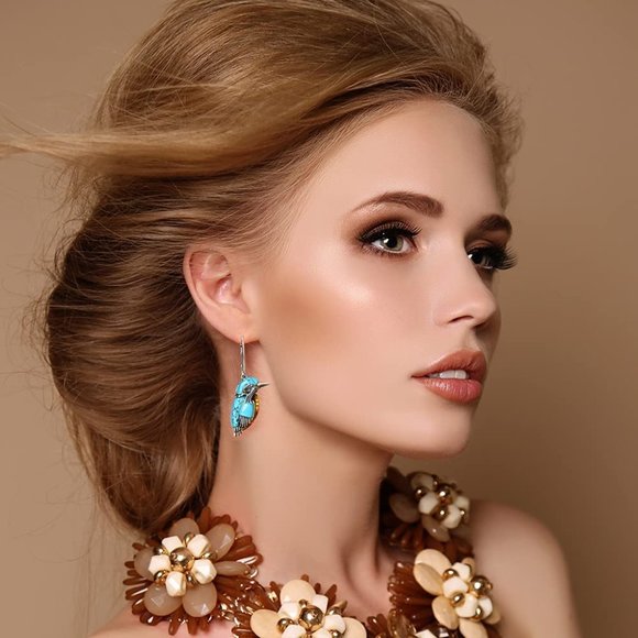 12 Pairs Teardrop Druse Crystal Drop Dangle Earrings for Women Girls - Picture 4 of 4